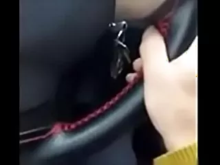 Asian girl passenger car horrify
